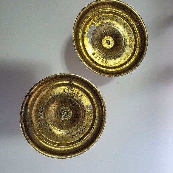 Vintage Solid Brass Baldwin Brass Candlestick Holders 3”, Set of 4 - Picture 13 of 13